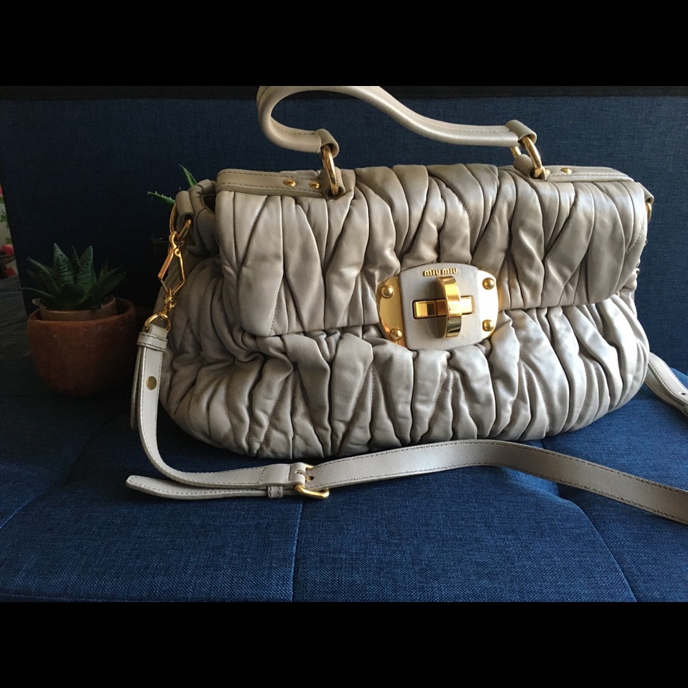 Miu Miu Light Grey Matelasse’ Bag - Used Twice